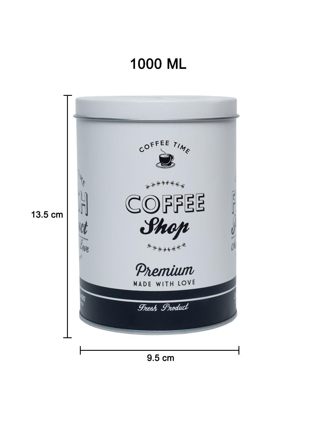 Metal Coffee Jar - Off White, 1000Ml - MARKET 99