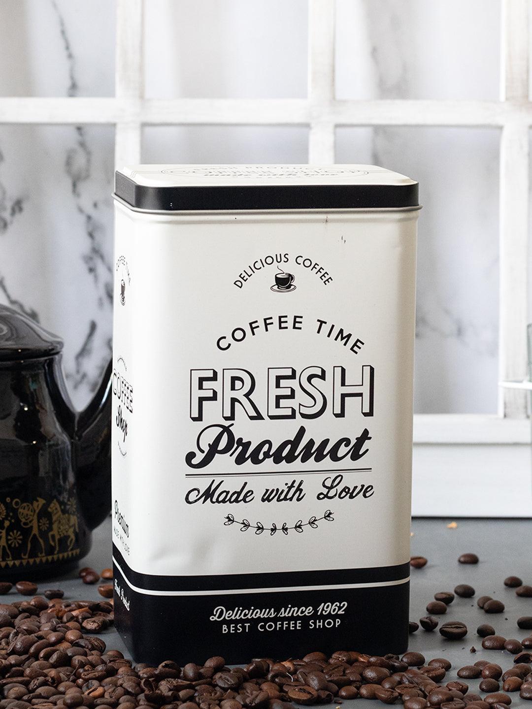 Metal Coffee Jar - Off White, 1700Ml - MARKET 99