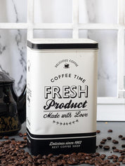 Metal Coffee Jar - Off White, 1700Ml - MARKET 99