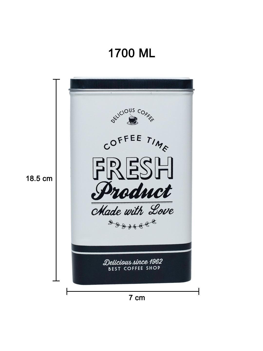 Metal Coffee Jar - Off White, 1700Ml - MARKET 99