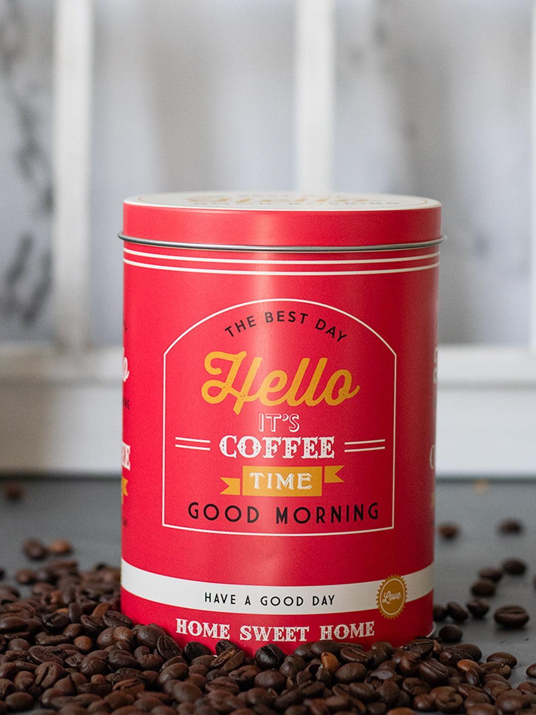 Metal Coffee Jar - Red, 1000Ml - MARKET 99