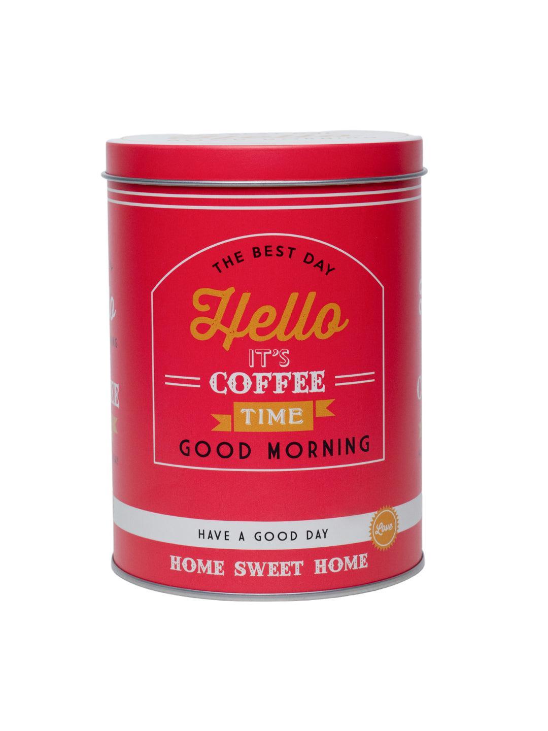 Metal Coffee Jar - Red, 1000Ml - MARKET 99