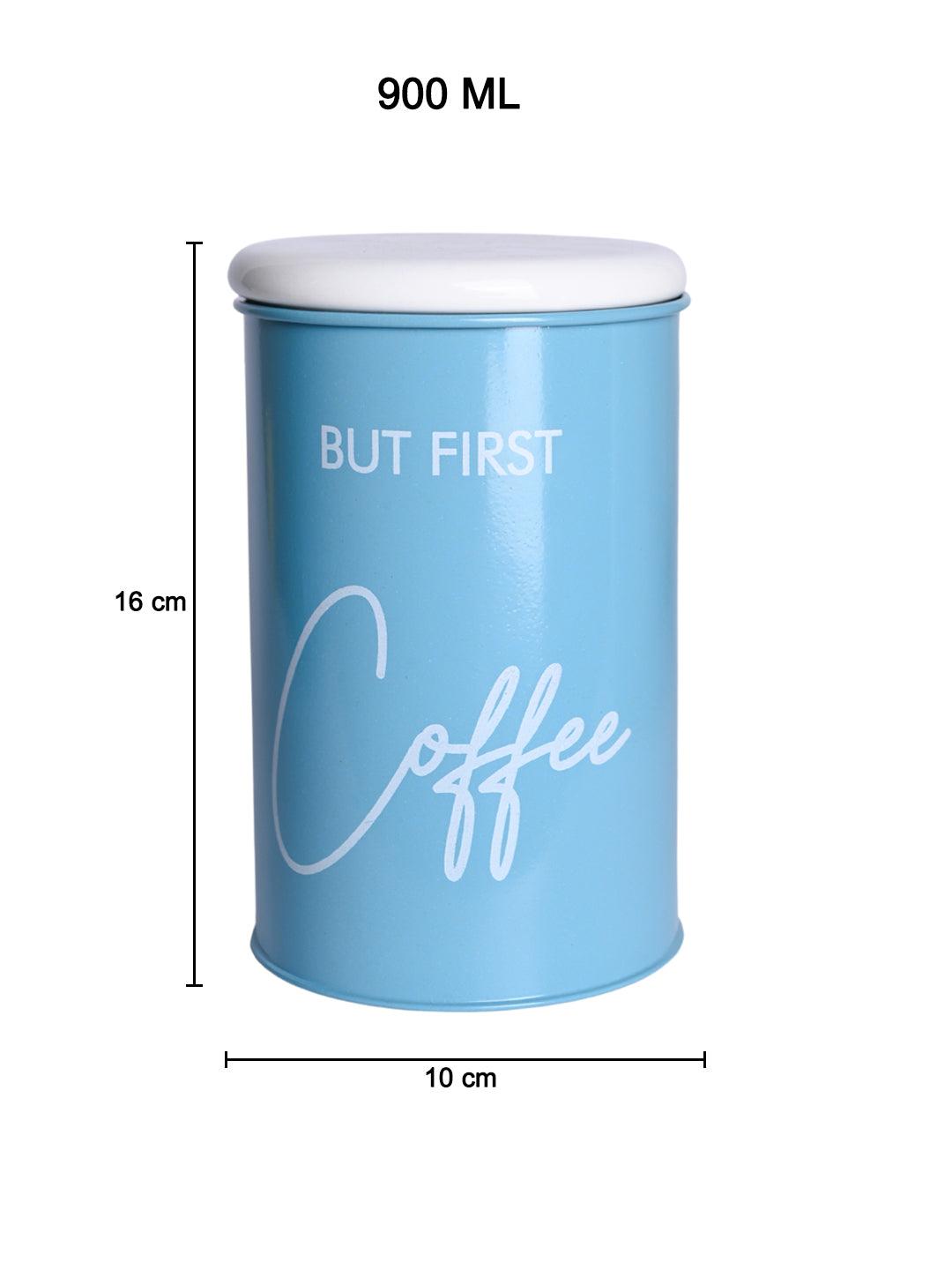 Metal Coffee Jar - Sky Blue, 900 Ml - MARKET 99