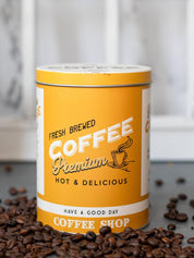 Metal Coffee Jar - Yellow, 1000Ml - MARKET 99
