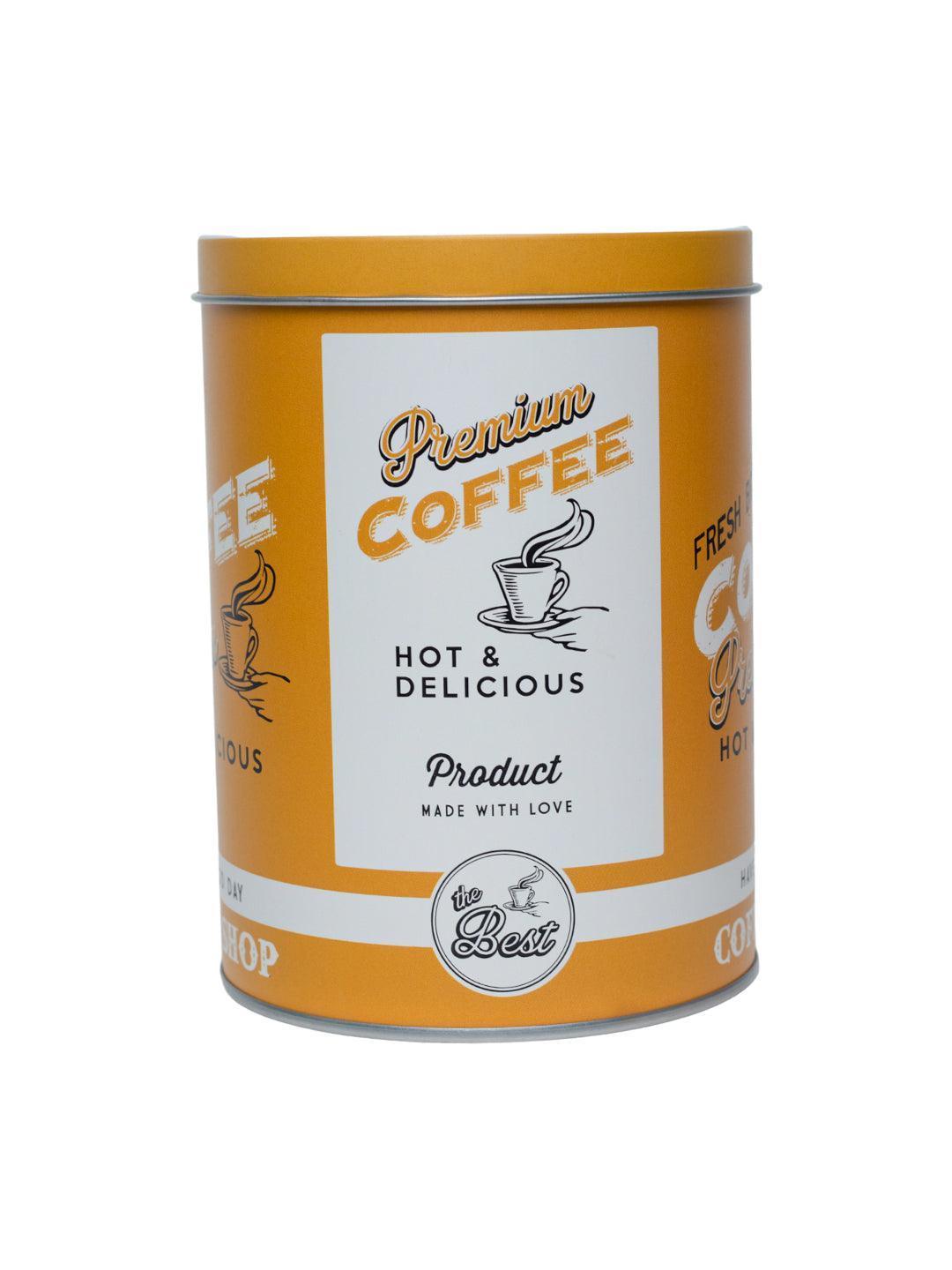 Metal Coffee Jar - Yellow, 1000Ml - MARKET 99