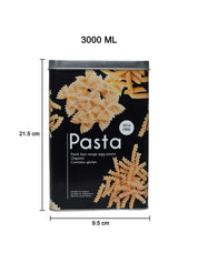 Metal Pasta Jar - Black, 3000Ml - MARKET 99