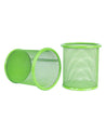 Metal Pen Holder, Mesh Design, Green, Mild Steel, Set of 2 - MARKET 99