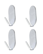 Metal Sticky Hooks, Self Adhesive Back, Silver, Stainless Steel - MARKET 99