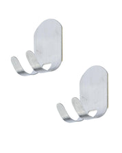 Metal Sticky Hooks, Self Adhesive Back, Silver, Stainless Steel - MARKET 99