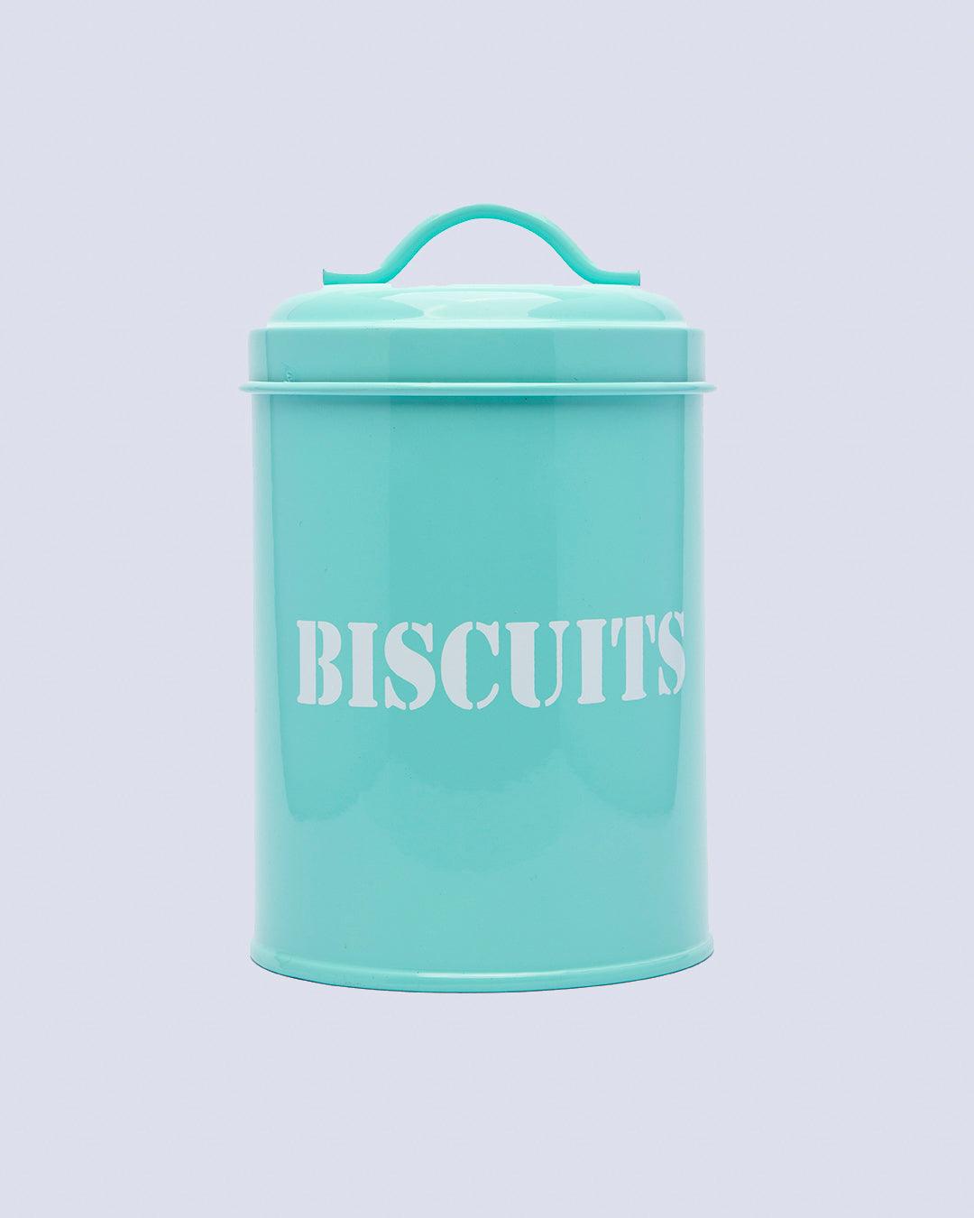 Metal Storage Jar, Biscuit Jar, Turquoise, Iron - MARKET 99