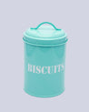Metal Storage Jar, Biscuit Jar, Turquoise, Iron - MARKET 99