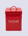Metal Storage Jar, Sugar Jar, Red, Iron, 1.7 Litre - MARKET 99