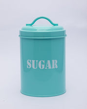 Metal Storage Jar, Sugar Jar, Turquoise, Iron - MARKET 99