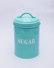 Metal Storage Jar, Sugar Jar, Turquoise, Iron - MARKET 99