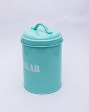 Metal Storage Jar, Sugar Jar, Turquoise, Iron - MARKET 99