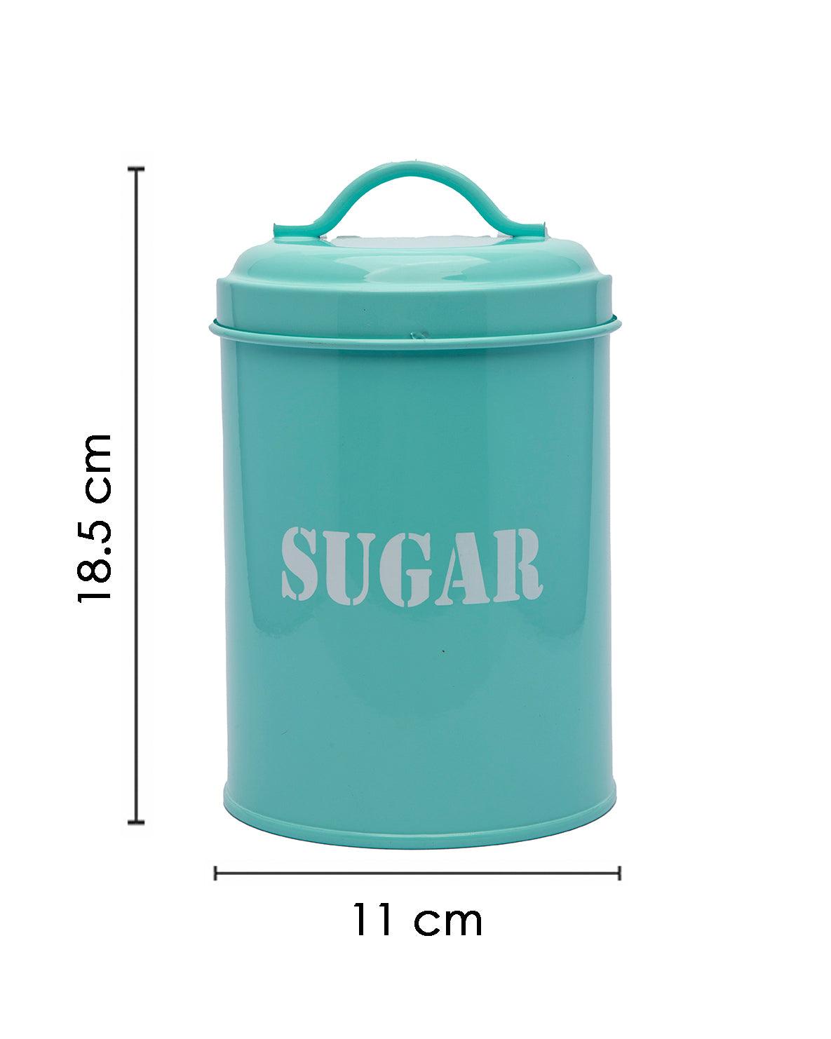 Metal Storage Jar, Sugar Jar, Turquoise, Iron - MARKET 99