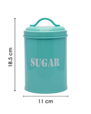 Metal Storage Jar, Sugar Jar, Turquoise, Iron - MARKET 99