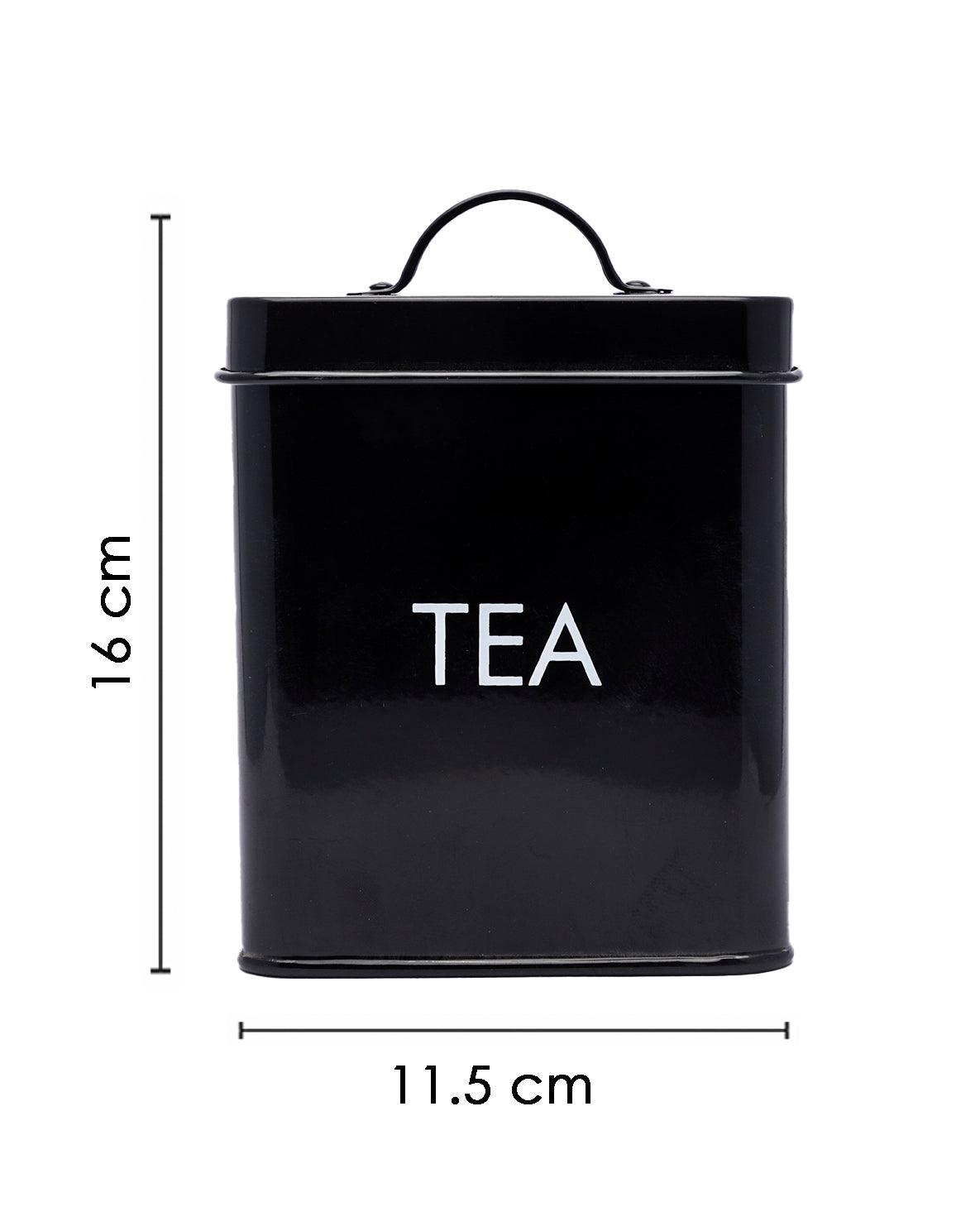 Metal Storage Jar, Tea Jar, Black, Iron, 1.7 Litre - MARKET 99