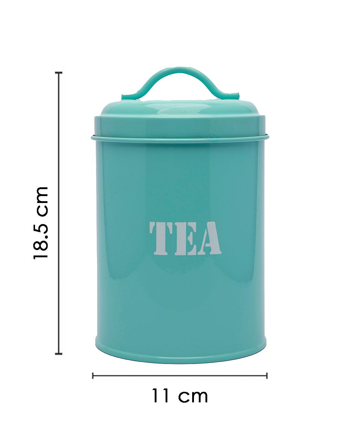 Metal Storage Jar, Tea Jar, Turquoise, Iron - MARKET 99