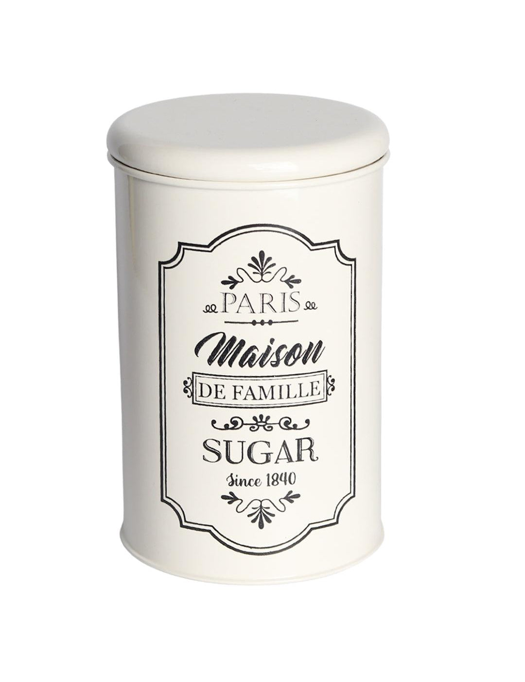 Metal Sugar Jar - Ivory & 900 Ml - MARKET 99