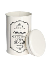 Metal Sugar Jar - Ivory & 900 Ml - MARKET 99