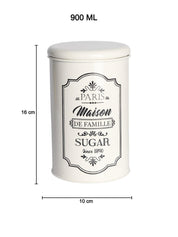 Metal Sugar Jar - Ivory & 900 Ml - MARKET 99