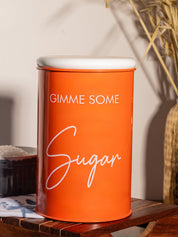 Metal Sugar Jar - Orange, 900 Ml - MARKET 99