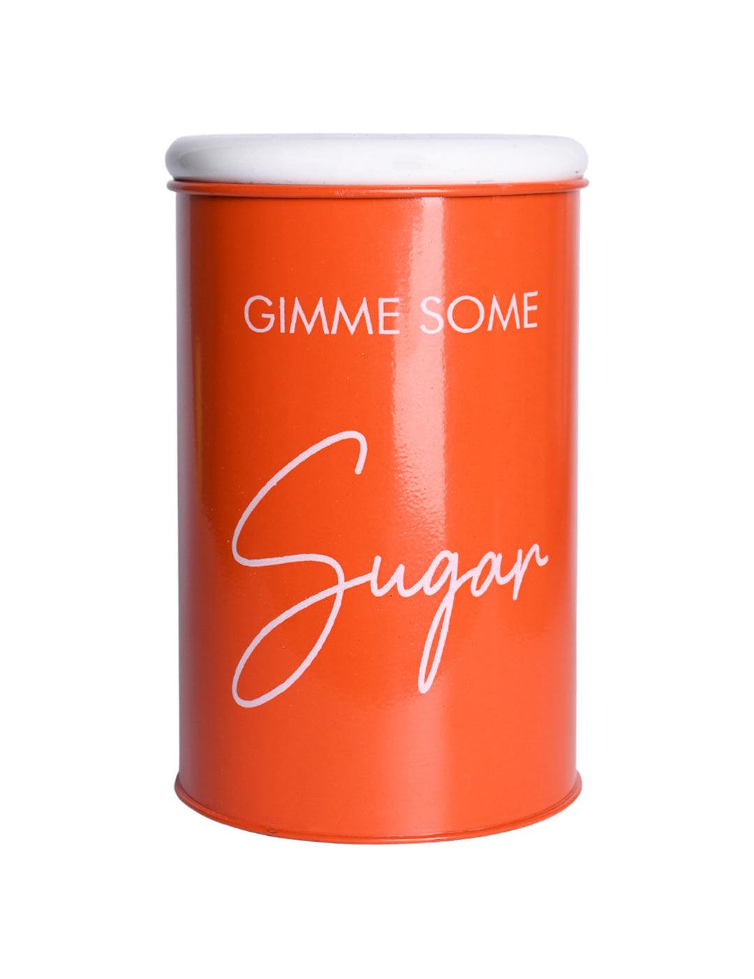 Metal Sugar Jar - Orange, 900 Ml - MARKET 99