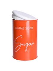 Metal Sugar Jar - Orange, 900 Ml - MARKET 99