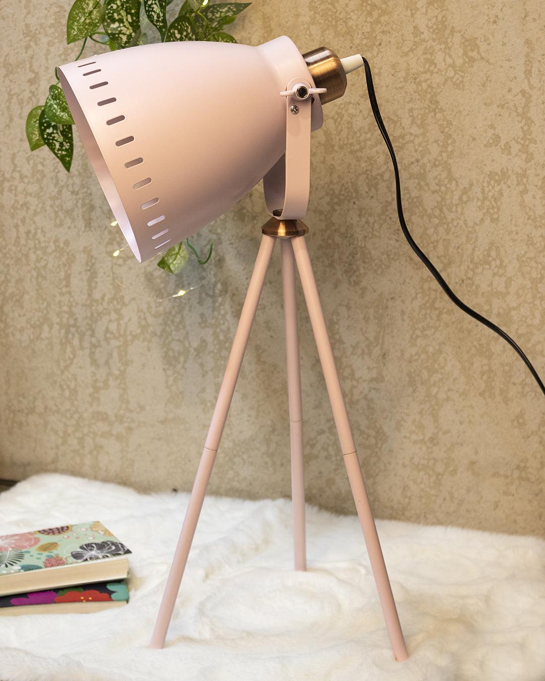 Metal Table Lamp, Stunning Lighting, Study Lamp, Pink, Iron - MARKET 99