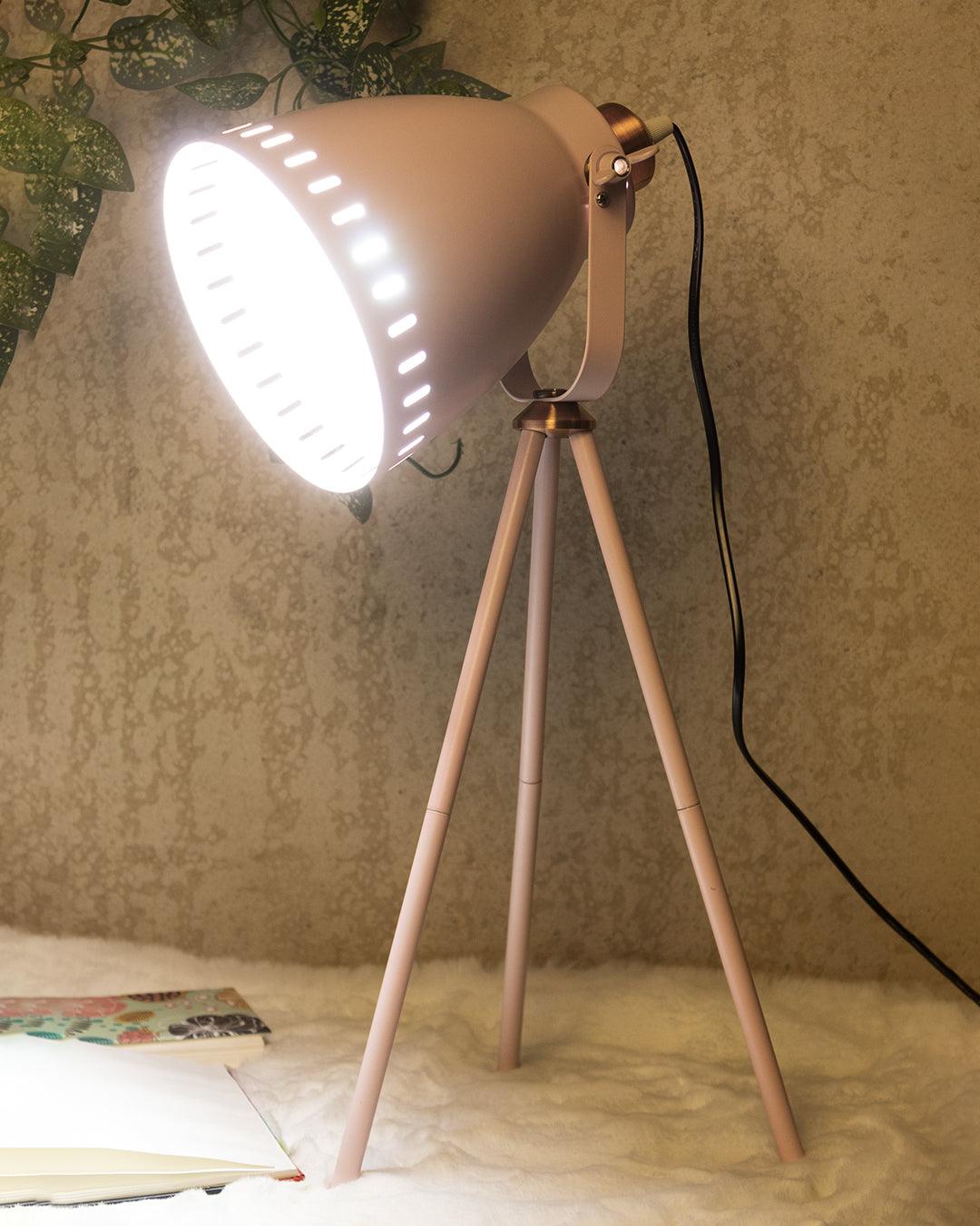 Metal Table Lamp, Stunning Lighting, Study Lamp, Pink, Iron - MARKET 99