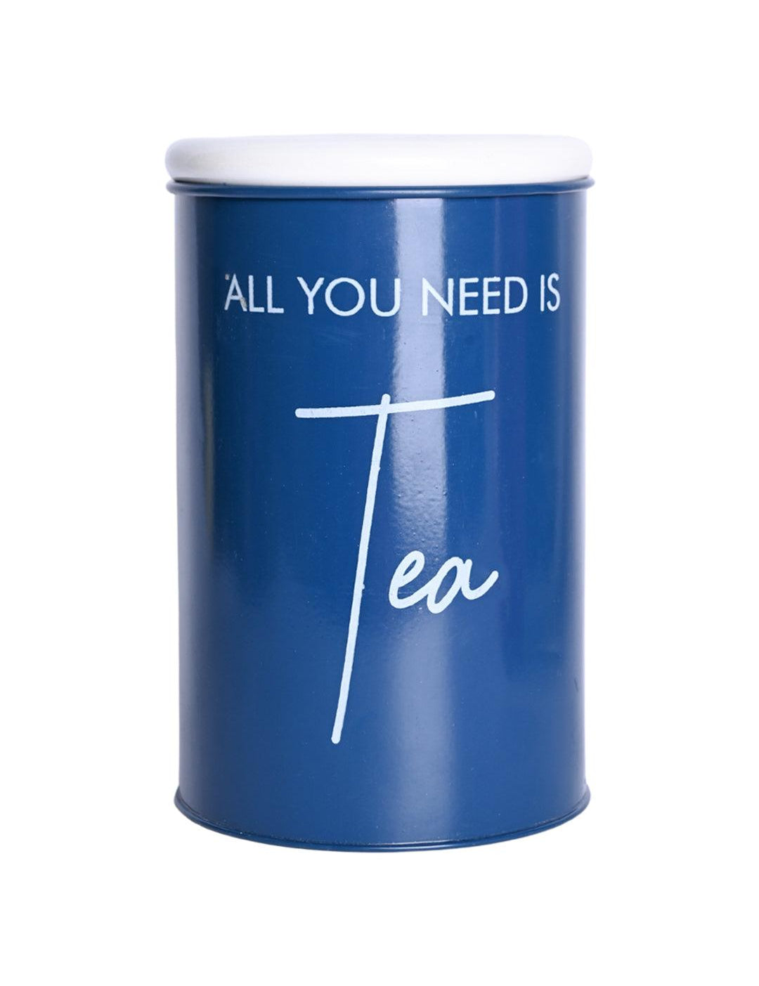 Metal Tea Jar - Blue, 900 Ml - MARKET 99