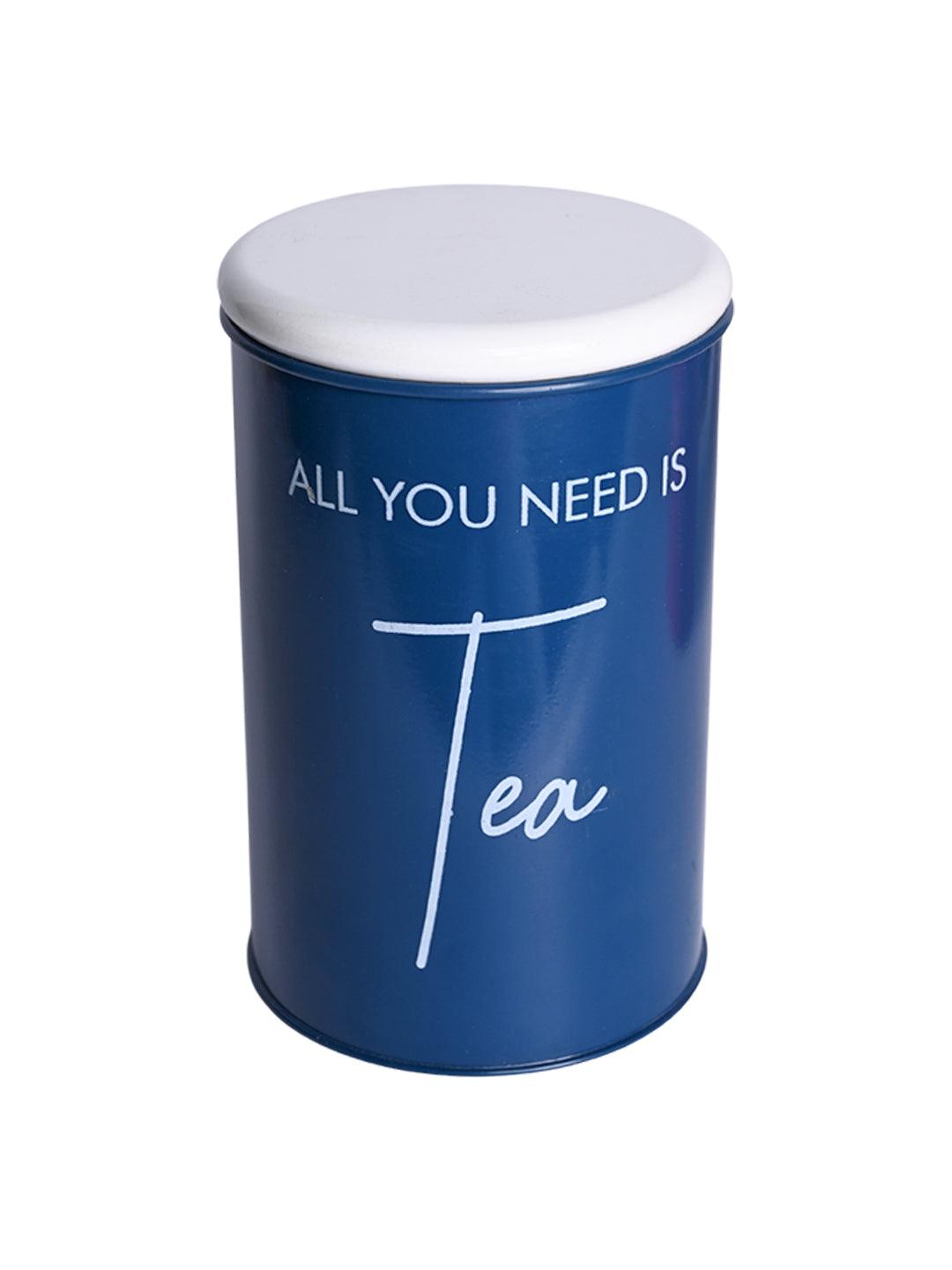 Metal Tea Jar - Blue, 900 Ml - MARKET 99