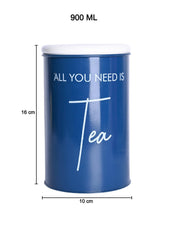 Metal Tea Jar - Blue, 900 Ml - MARKET 99