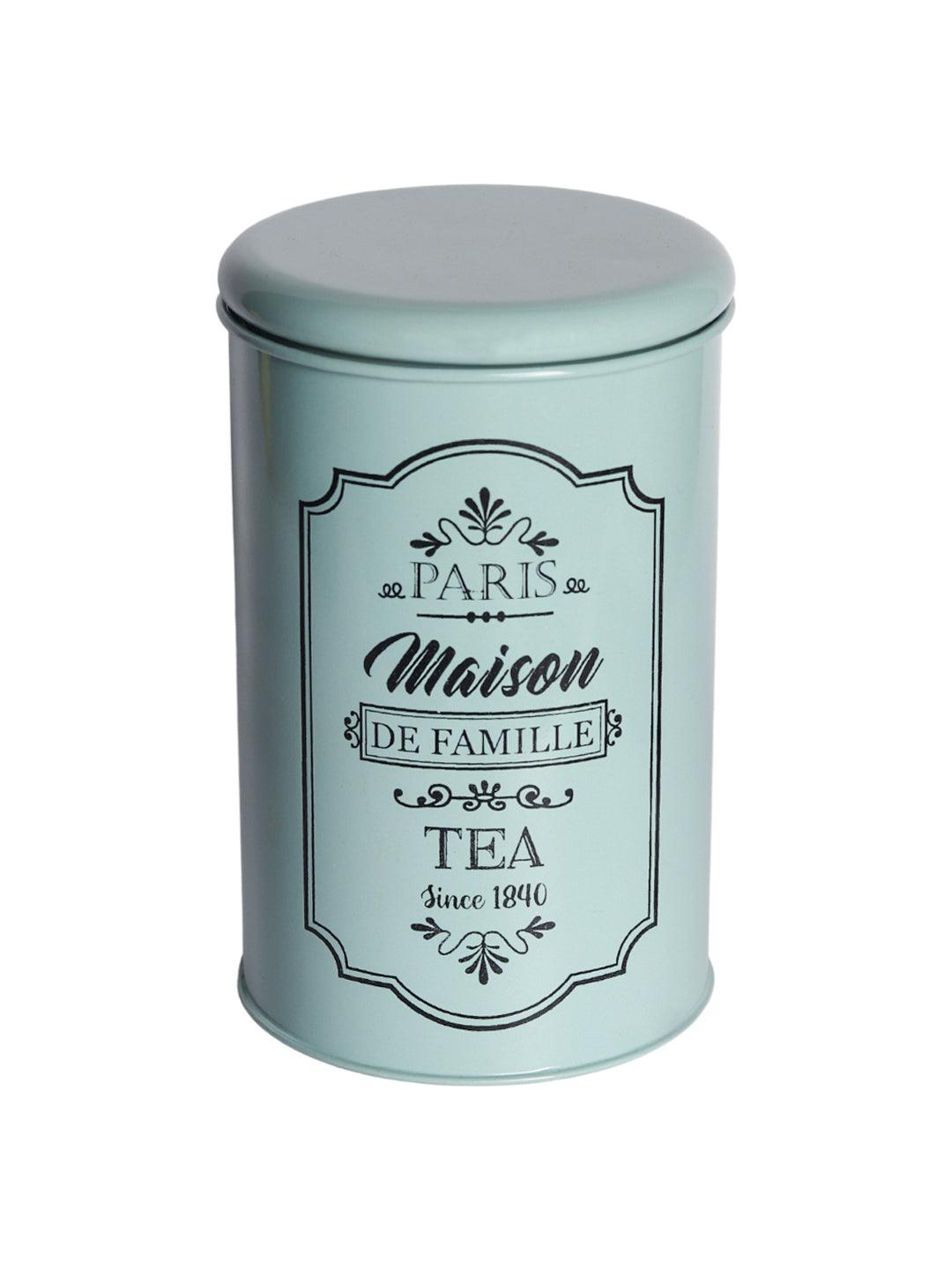 Metal Tea Jar - Green, 900 Ml - MARKET 99