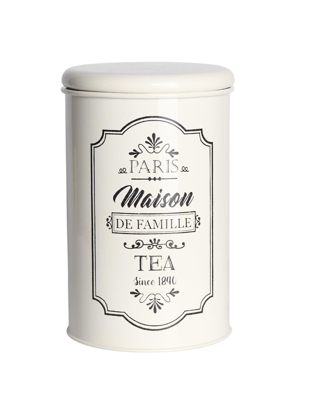 Metal Tea Jar - Ivory & 900 Ml - MARKET 99