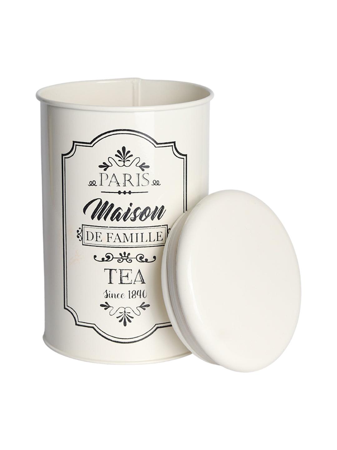 Metal Tea Jar - Ivory & 900 Ml - MARKET 99