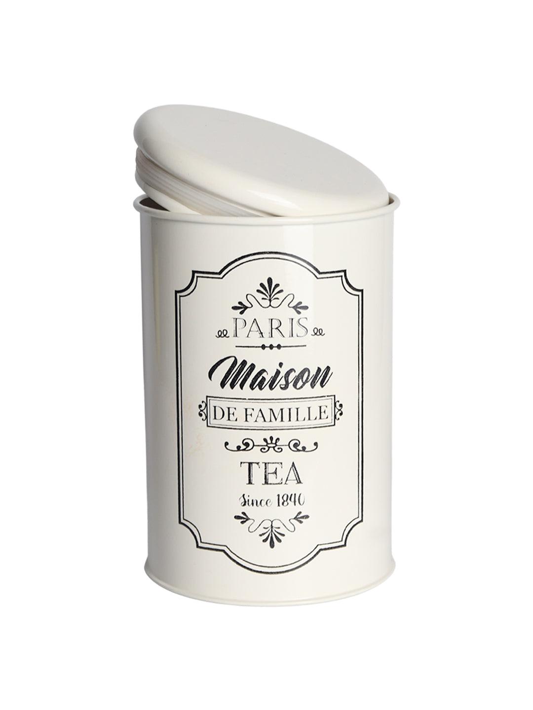 Metal Tea Jar - Ivory & 900 Ml - MARKET 99