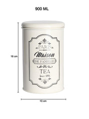 Metal Tea Jar - Ivory & 900 Ml - MARKET 99