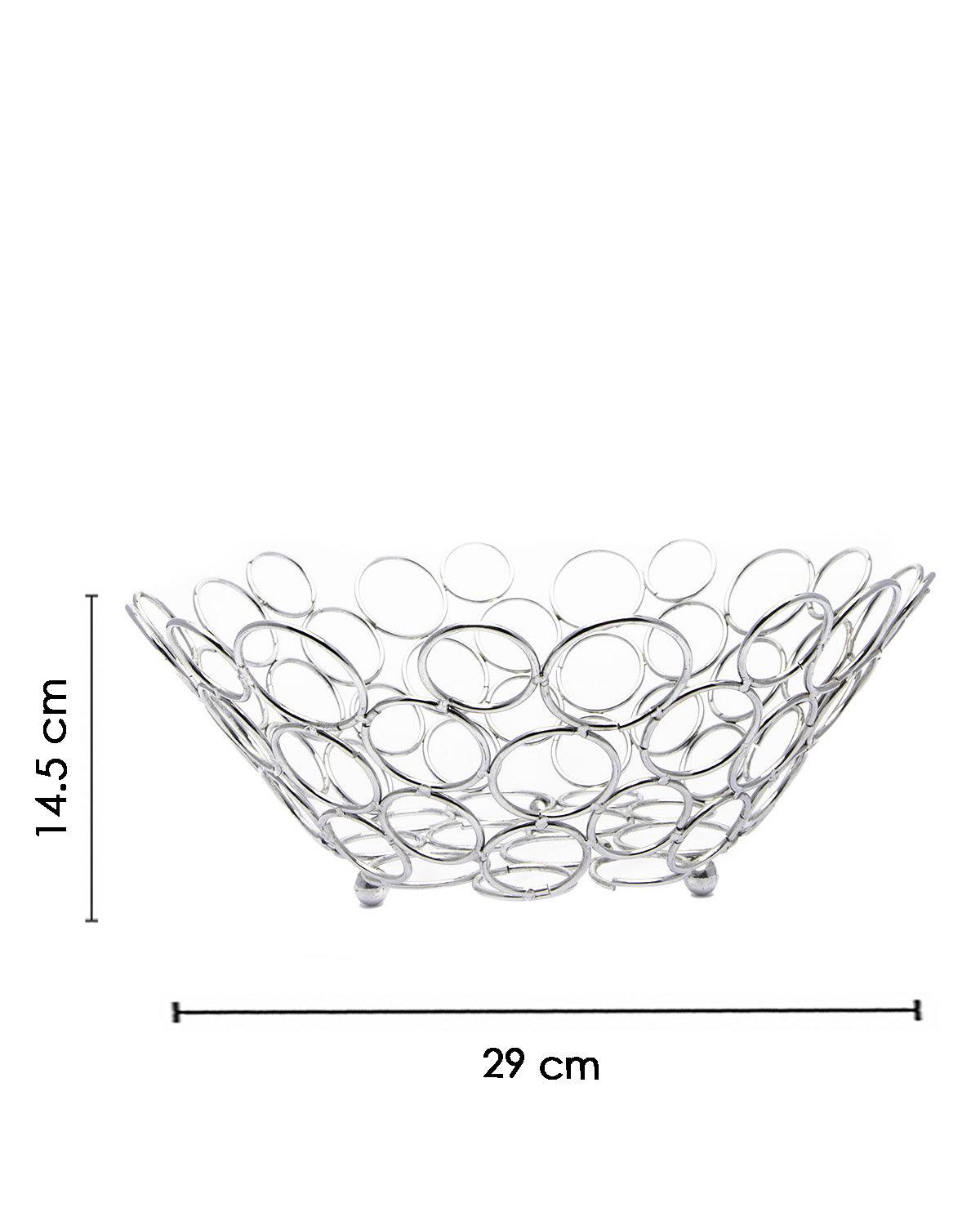 Metal Wire Countertop Fruit Basket, Fruit Holder Stand, For Kitchen, Silver, Iron - MARKET 99