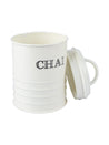 Mild Steel White Cylindrical Chai Jar (800 ML) - MARKET 99