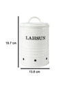 Mild Steel White Cylindrical Lahsun Jar - MARKET 99