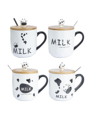 "MILK SOMETIME I LIKE IT" Coffee Mug With Lid -  450mL, Long Stirring Spoon