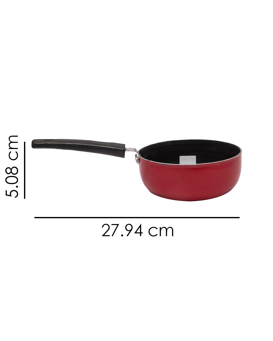 Mini Nonstick Saucepan, Red, Aluminium, 600 mL - MARKET 99