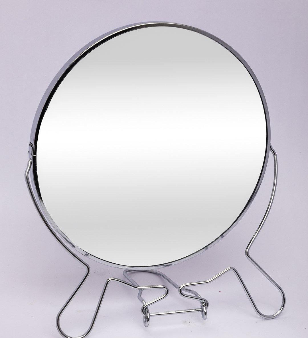Mirror with Stand, Metal Mirror, Silver, Steel - MARKET 99