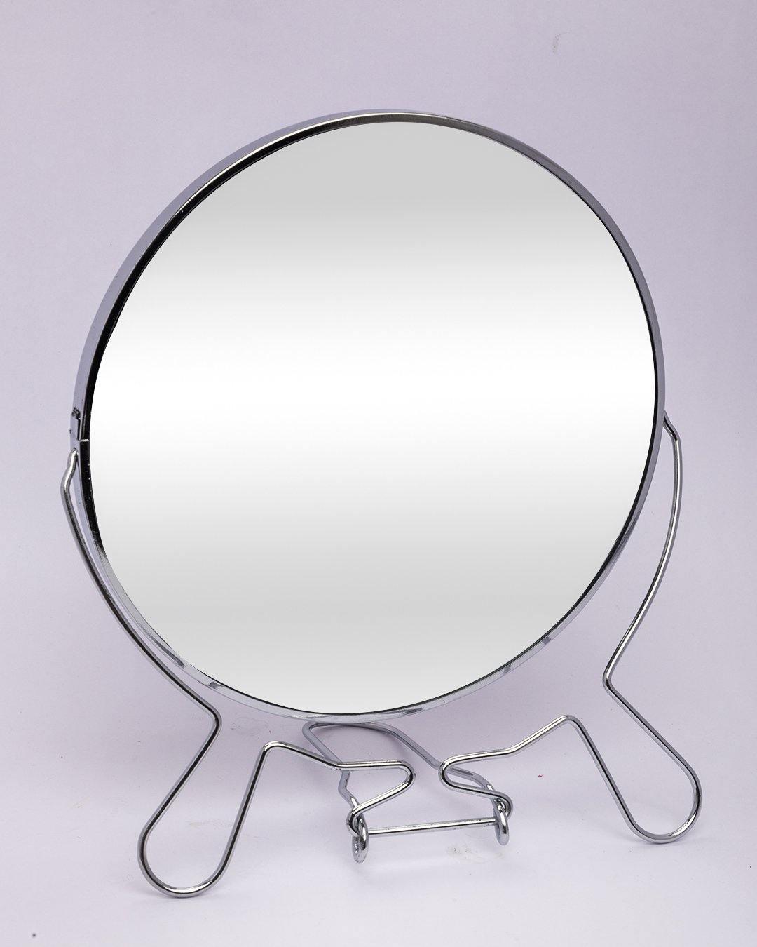 Mirror with Stand, Metal Mirror, Silver, Steel - MARKET 99