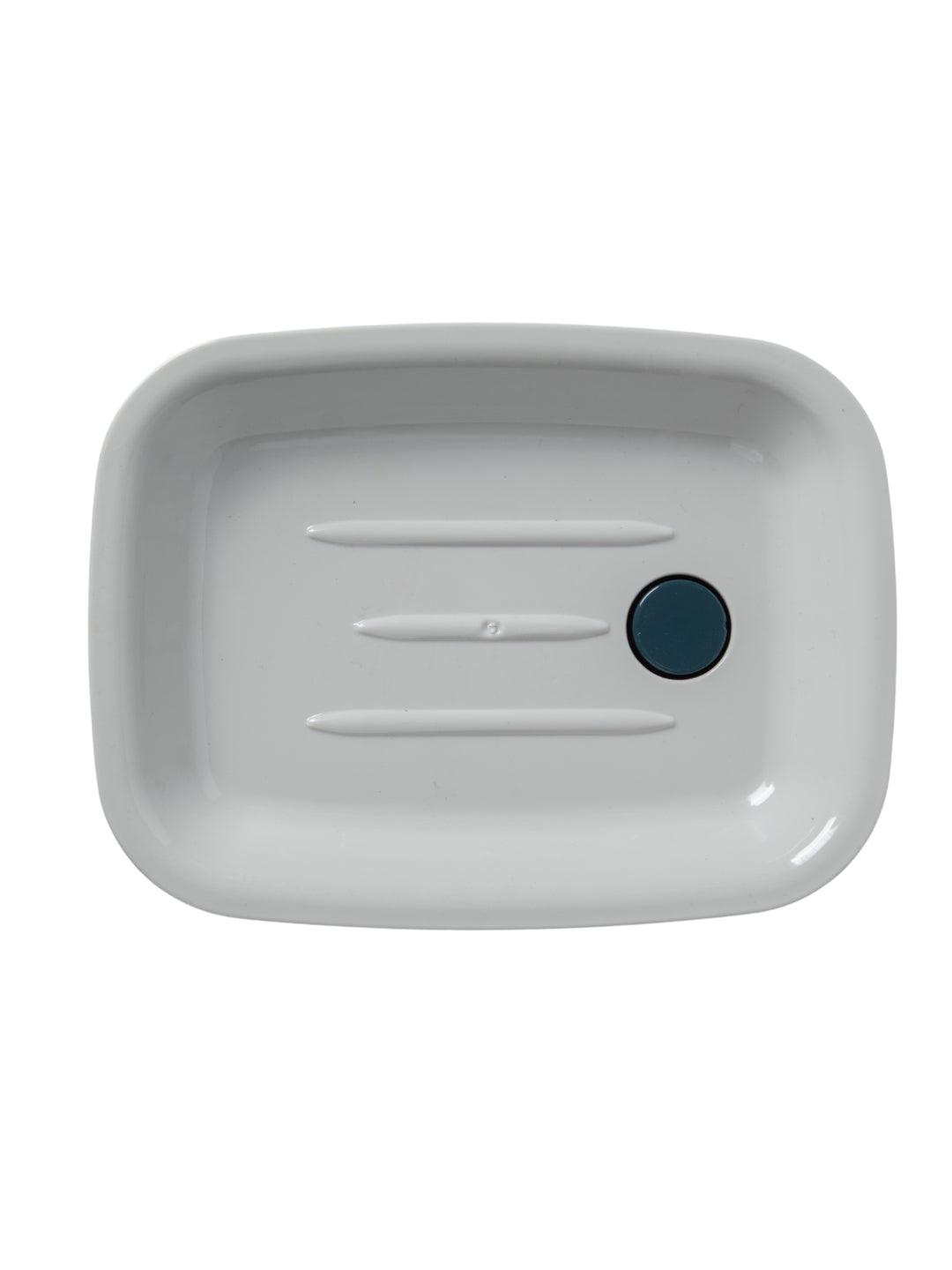 Modern Self Draining Soap Dish Holder - White