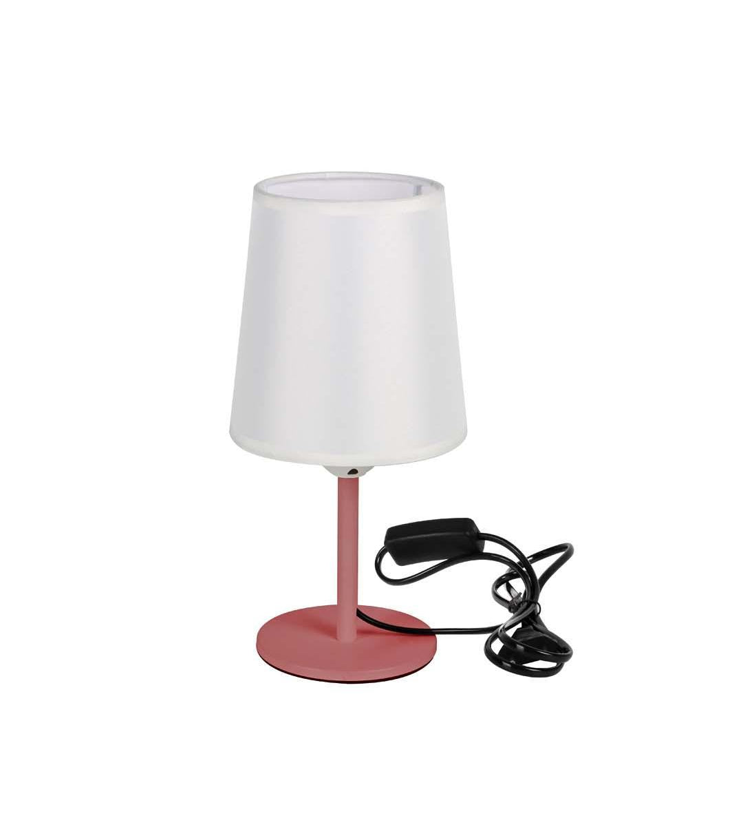 Modern Table Lamp, Pink, Iron & Polyester - MARKET 99