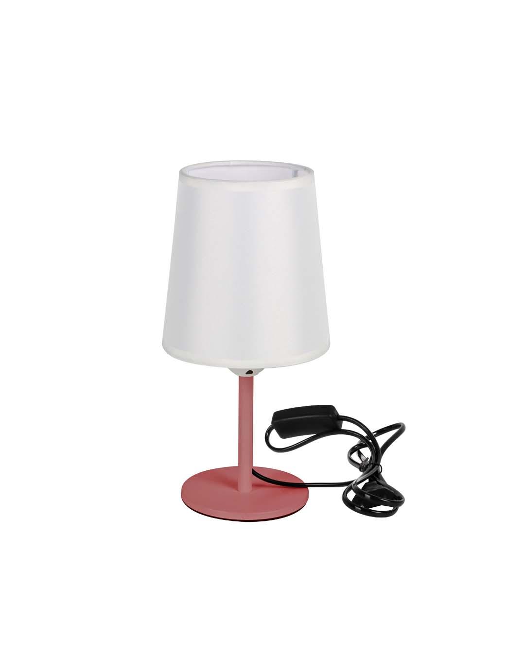 Modern Table Lamp, Pink, Iron & Polyester - MARKET 99