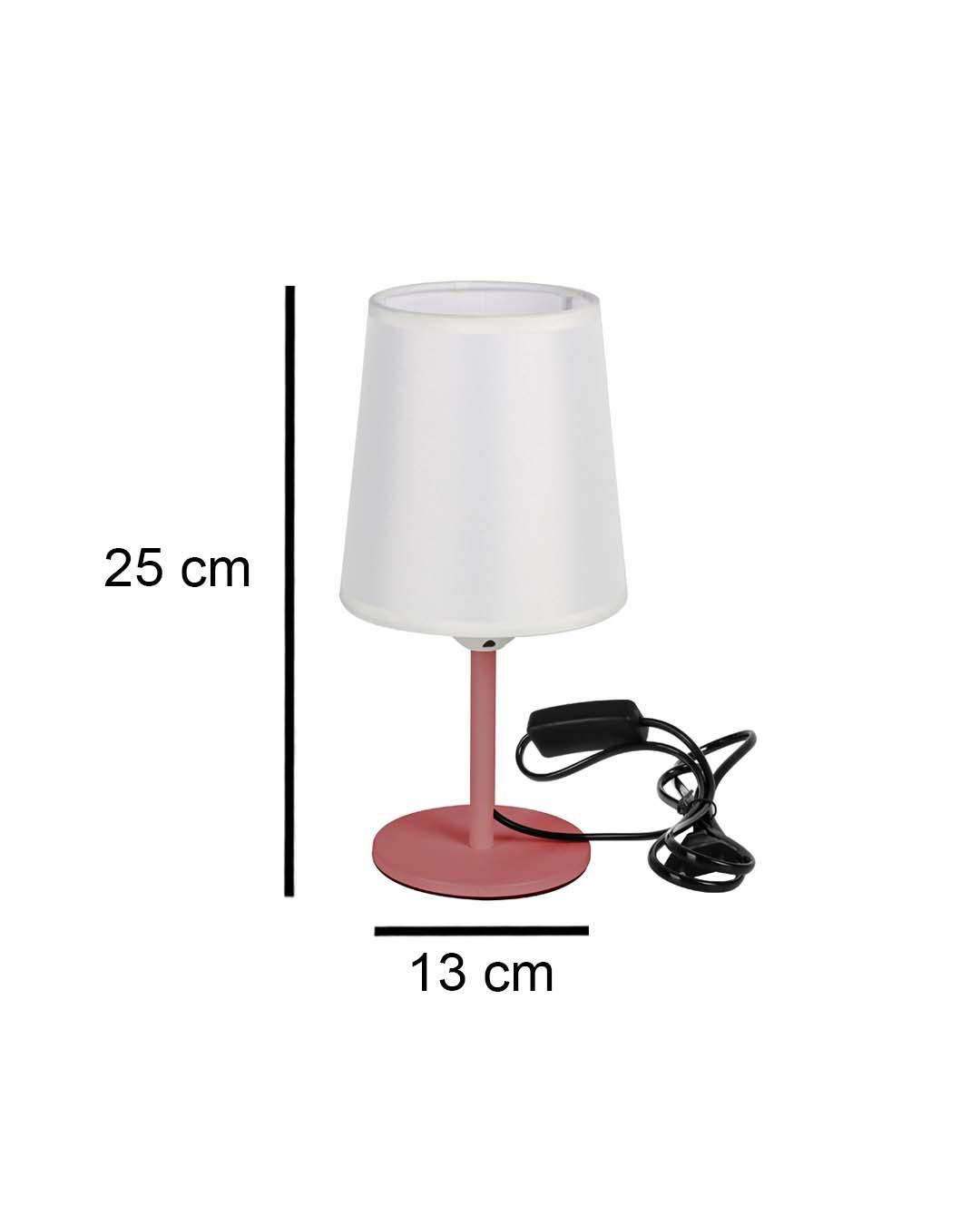 Modern Table Lamp, Pink, Iron & Polyester - MARKET 99
